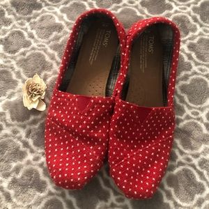 TOMS Red Polka Dot Canvas